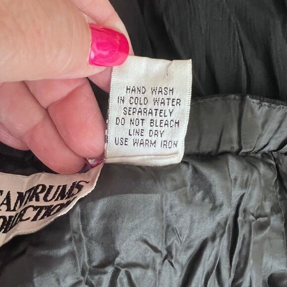 Vintage Black and Gold Maxi Skirt Womens Large Boho Gypsy Peasant Goth Cottage - Picture 6 of 6